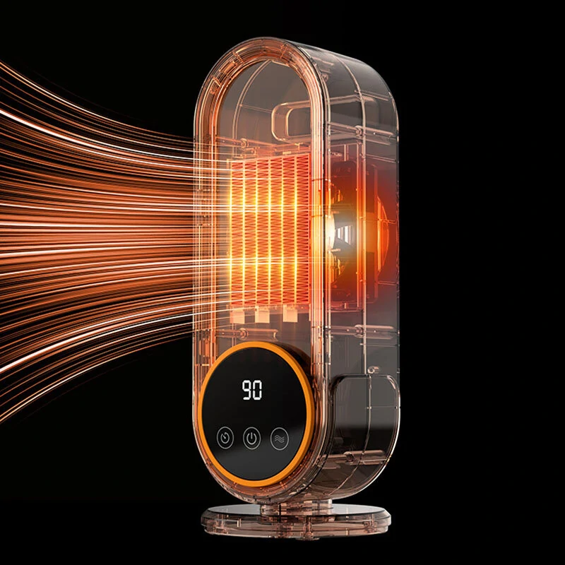 (image for) 1200W Remote Control Electric Heater Portable with LED Disaplay Desktop Fan Heater Ceramic Heating Warm Air Blower Home Office Warmer Machine for Winter